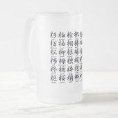 Japans personage voor de houtzwarte matglas bierpul (Voorkant links)