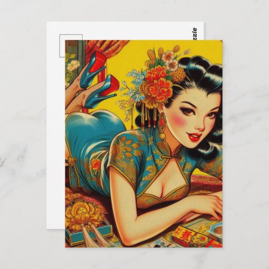 Japans Pin Up Briefkaart (Voorkant / Achterkant)