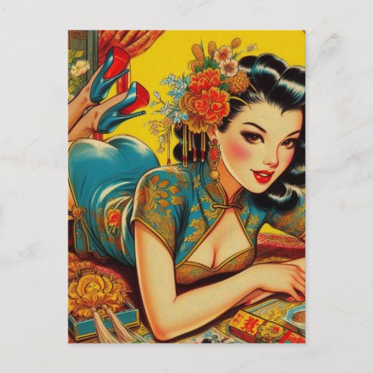 Japans Pin Up Briefkaart (Voorkant)