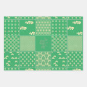 Japans PixelArt Bloem Mix Patroon Inpakpapier Vel (Voorkant)