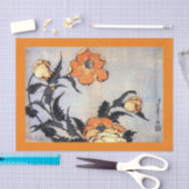 JAPANS POPPIES PRINT-Weefpapier ORANJE Tissuepapier (Craft)