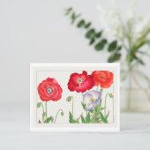  Japans Poppy Woodblock Print Briefkaart (Staand voorkant)