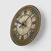 Japans porseleinen stijl groene florus ronde klok (Hoek)