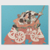 Japans portret - Aankomst met zwaard Cadeaupapier (Vlak)