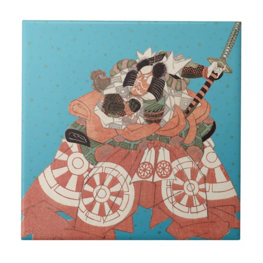  Japans portret - Aankomst met zwaard Tegeltje (Voorkant)