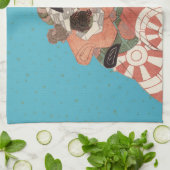 Japans portret - Aankomst met zwaard Theedoek (Gevouwen)