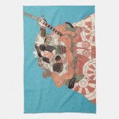 Japans portret - Aankomst met zwaard Theedoek (Verticaal)