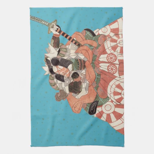 Japans portret - Aankomst met zwaard Theedoek (Verticaal)