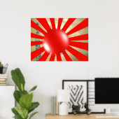 Japans Poster met flagbubbels (Thuiskantoor)