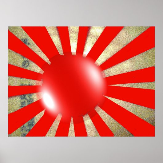 Japans Poster met flagbubbels (Voorkant)