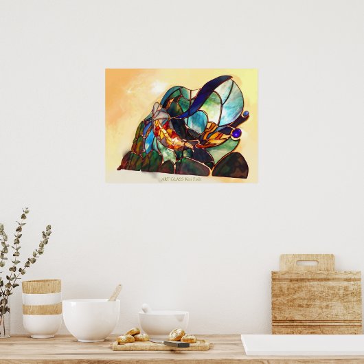 Japans Poster voor fijn kunstwerk Koi Fish Design (Keuken)