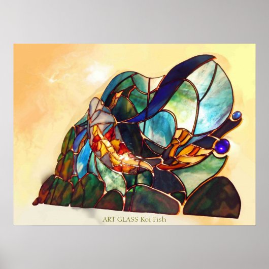 Japans Poster voor fijn kunstwerk Koi Fish Design (Voorkant)