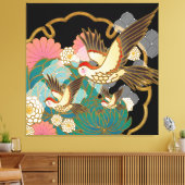 Japans printontwerp - kimono patroon canvas afdruk (Insitu (Woonkamer))