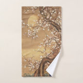 Japans  pruim bloeit in maanlicht bad handdoek (Handdoek)