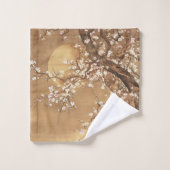 Japans  pruim bloeit in maanlicht bad handdoek (Wasdoekje)