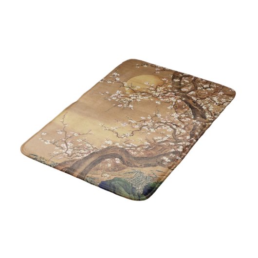 Japans  pruim bloeit in maanlicht badmat (Gekanteld)