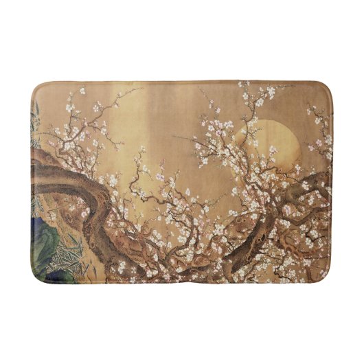 Japans  pruim bloeit in maanlicht badmat (Voorkant)