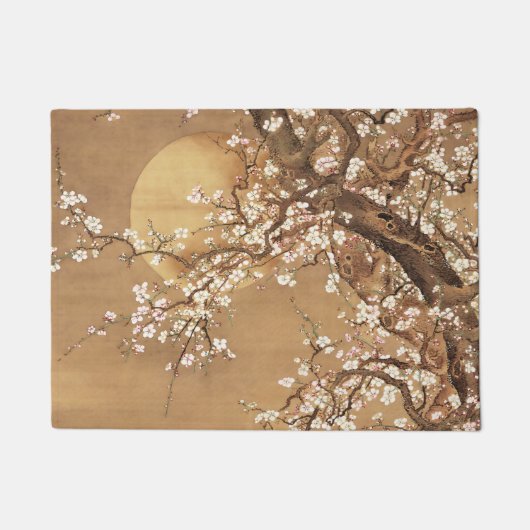 Japans  pruim bloeit in maanlicht deurmat (Voorkant)