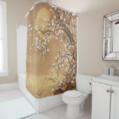 Japans  pruim bloeit in maanlicht douchegordijn (In situ)