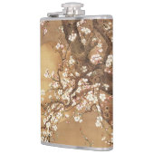 Japans  pruim bloeit in maanlicht heupfles (Links)