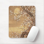 Japans  pruim bloeit in maanlicht muismat (Met muis)