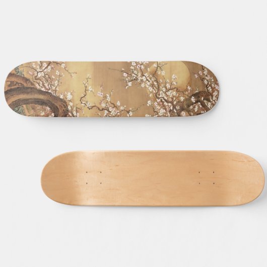 Japans  pruim bloeit in maanlicht persoonlijk skateboard (Horizontaal)