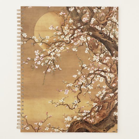 Japans  pruim bloeit in maanlicht planner (Voorkant)