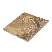 Japans pruim bloeit in maanlicht tegeltje (Zijkant)