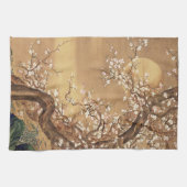 Japans  pruim bloeit in maanlicht theedoek (Horizontaal)