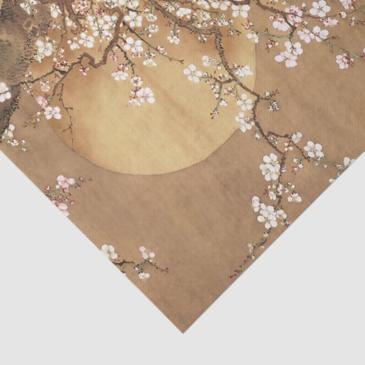 Japans  pruim bloeit in maanlicht tissuepapier (Detail)