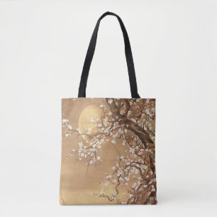 Japans pruim bloeit in maanlicht tote bag