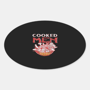 Japans Ramen Food Pun Humor Gekookt Gift Ovale Sticker