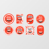 Japans Ramen Noodles dienden hier Restaurant 3 Raamsticker (Vel)