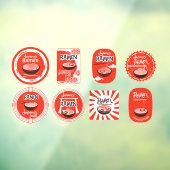 Japans Ramen Noodles dienden hier Restaurant 3 Raamsticker (Vel 3)