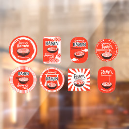 Japans Ramen Noodles dienden hier Restaurant 3 Raamsticker