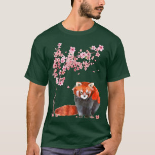 Japans Red Panda Cherry Blossom Flower Sakura Tr T-shirt