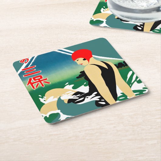 Japans Reizen Toerisme Poster jaren 1930 Art Deco  Kartonnen Onderzetters (Schuin)