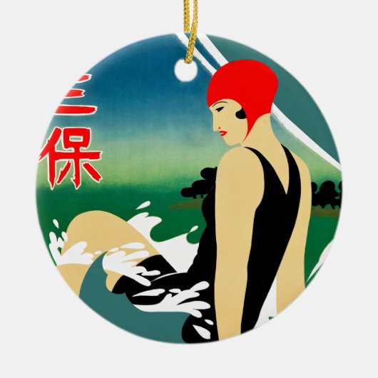 Japans Reizen Toerisme Poster jaren 1930 Art Deco Keramisch Ornament (Voorkant)