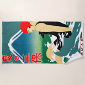 Japans Reizen Toerisme Poster jaren 1930 Art Deco Strandlaken (Voorkant)