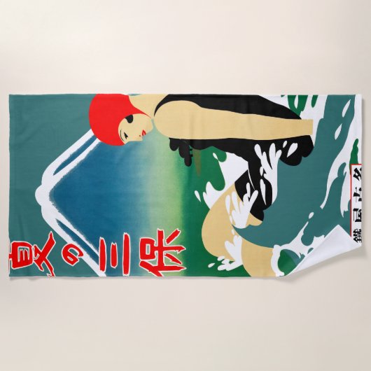 Japans Reizen Toerisme Poster jaren 1930 Art Deco  Strandlaken (Voorkant)