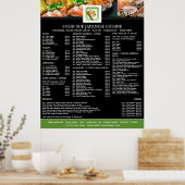 Japans restaurant, menu Sushi Poster (Keuken)