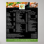Japans restaurant, menu Sushi Poster (Voorkant)