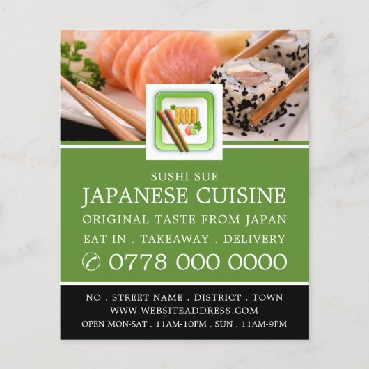 Japans restaurant, Sushi Adverteren Flyer (Voorkant)