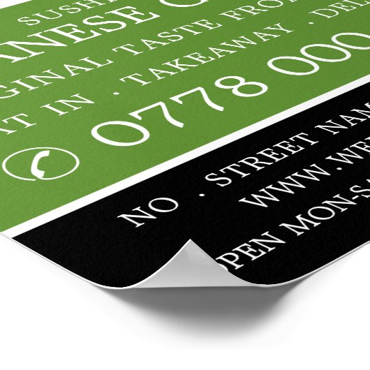 Japans restaurant, Sushi Adverteren Poster (Hoek)