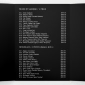 Japans restaurant, Sushi Menu Tri-Fold Flyer (Binnenkant midden)