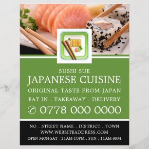 Japans Restaurant, Sushi Reclame Flyer