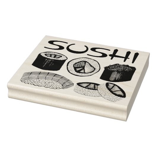 Japans restaurant Sushi Roll Nigiri Tuna Foodie Rubberstempel (Stempel)