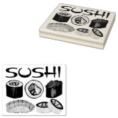 Japans restaurant Sushi Roll Nigiri Tuna Foodie Rubberstempel (Gestempeld)