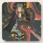  Japans Reuzenslangen Woodblock Print Bier Onderzetter (Voorkant)