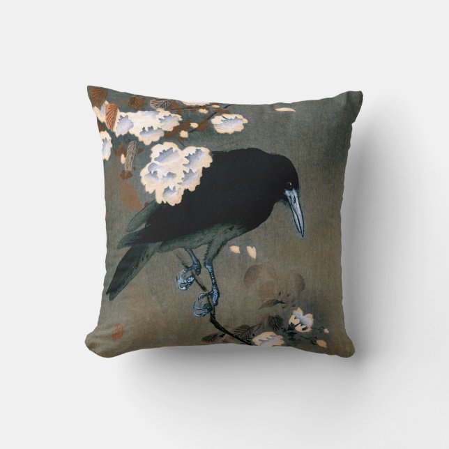  Japans-rij en Blossom Woodblock Druk Kussen (Voorkant)